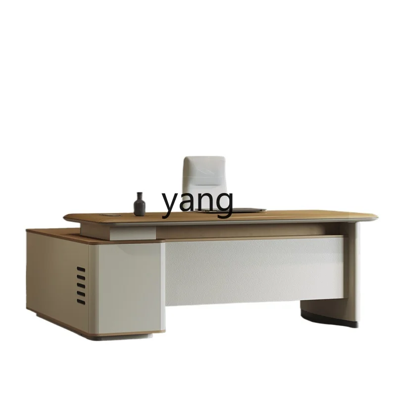 

Lh president table and chair combination simple modern light luxury supervisor office boss table