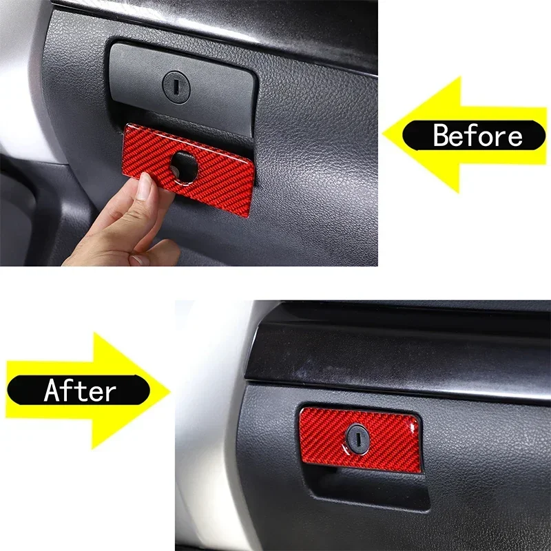 For Nissan Titan 2016-2023 Soft Carbon Fiber Car Passenger Glove Box Storage Box Switch Sticker Interior Molding Accessories