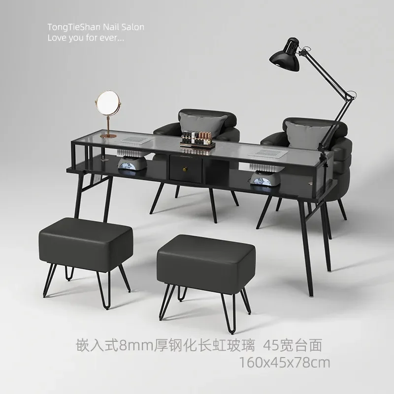 LH1 glass large countertop vacuum cleaner manicure table nail salon special tables and chairs