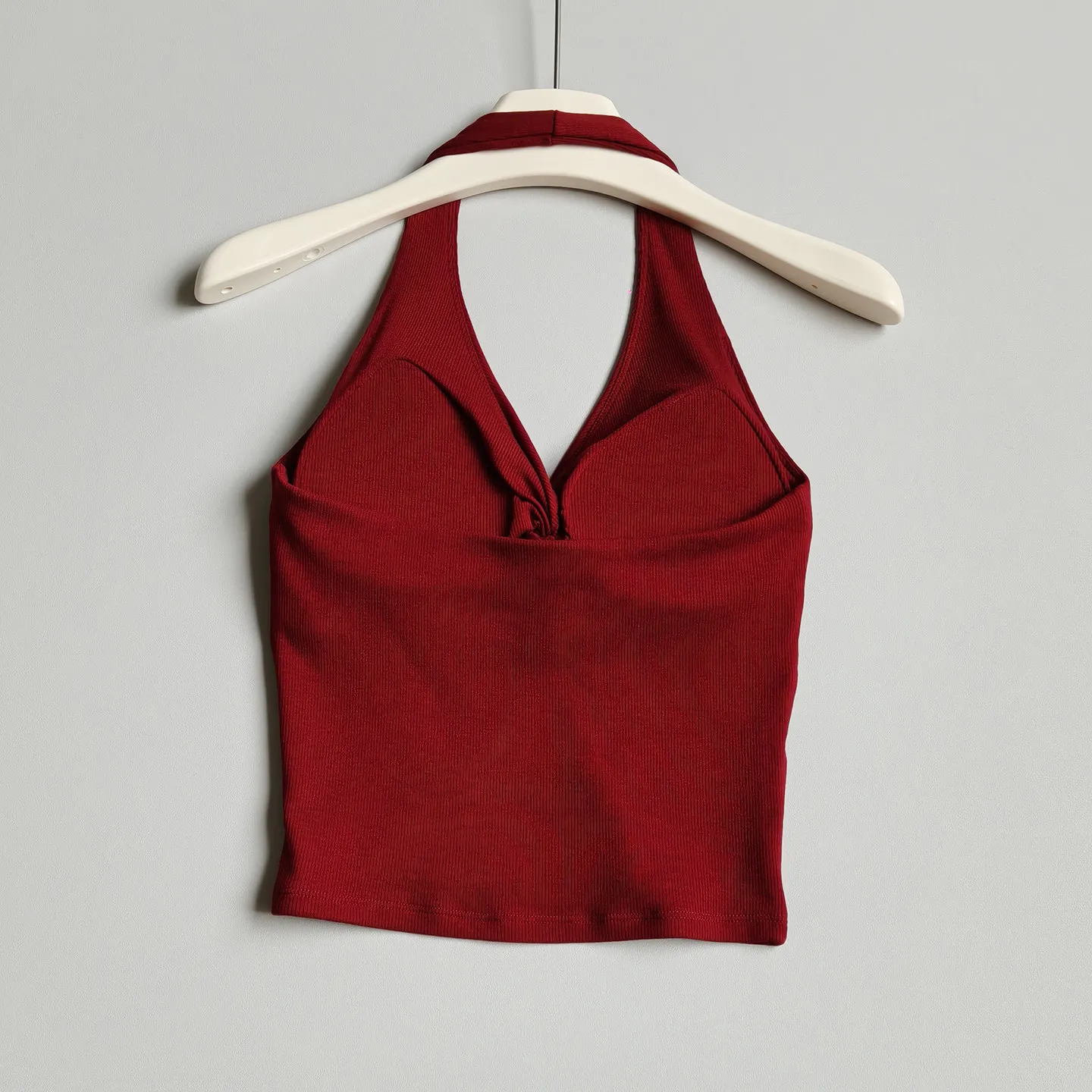 Damen Sexy V-Ausschnitt Yoga-Top Figurformendes Gedrehtes Design Sport-BH mit Brustpolster Fitness-BH Pilates Gym Tanktop – Detail 6