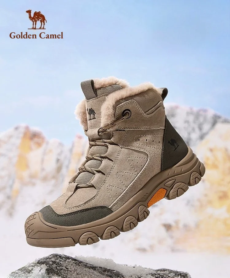 Golden Camel Winter Men Snow Boots Waterproof Anti Slip Plus Warm Hiking Boot Outdoor Wear-Resistant Breathable Climbing Shoes