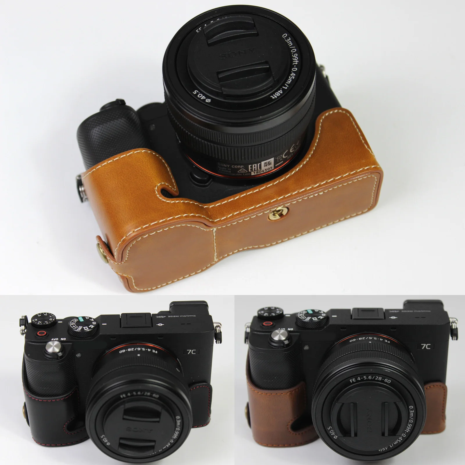 Leather Half Protector Case Grip for Sony Alpha A7C Camera