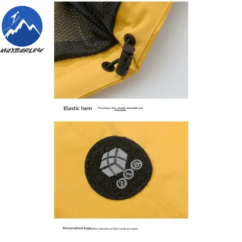 Maxbarley Mens Casual Jacket  Autumn New Trend Camping Windproof Coat Outdoor Hiking Travel Hooded Long Sleeve Windbreaker