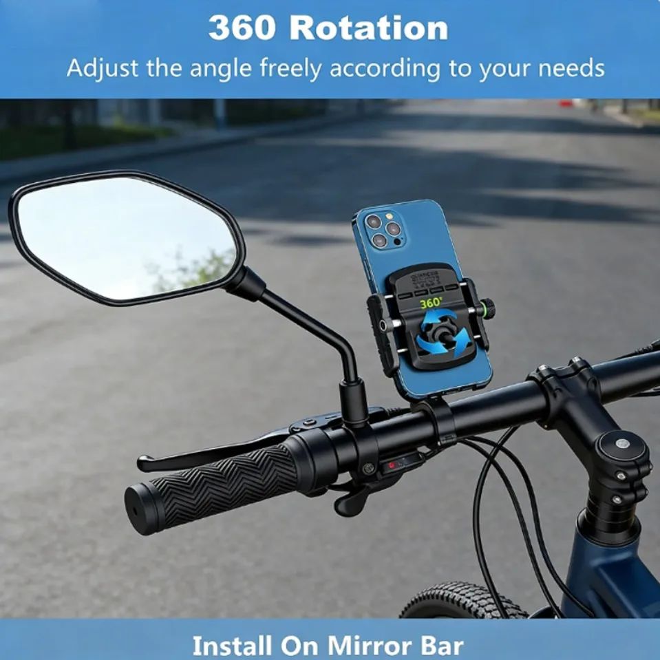 

Держатель для телефона из алюминиевого сплава для мотоцикла и велосипеда, антискользящий, антивибрационный, для телефонов 3.0-6.5 дюймов, крепление на руль мотоцикла/велосипеда