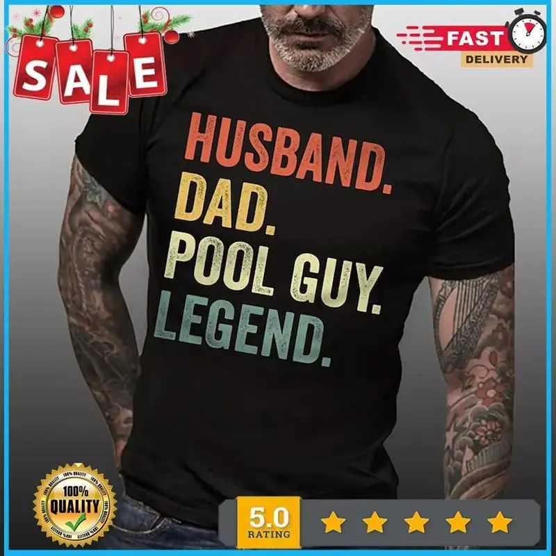 

Husband Dad Pool Guy Legend T Shirt Father's Day Swimming s Beach