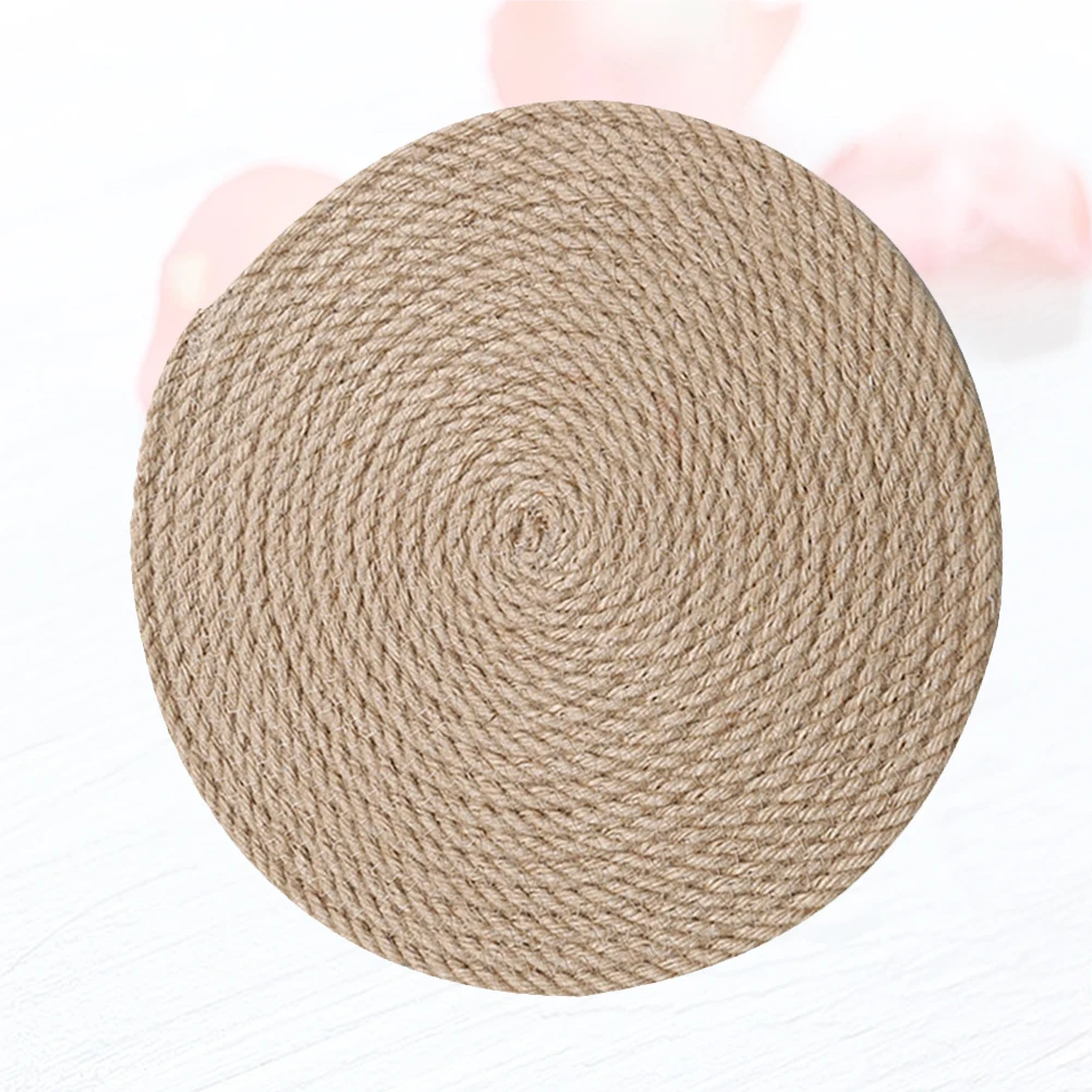 

1Pcs Linen Heat Resistant Placemat Khaki Table Mat Country Style Anti-Scalding Insulation Mat for Home Dining Non-Slip Coaster