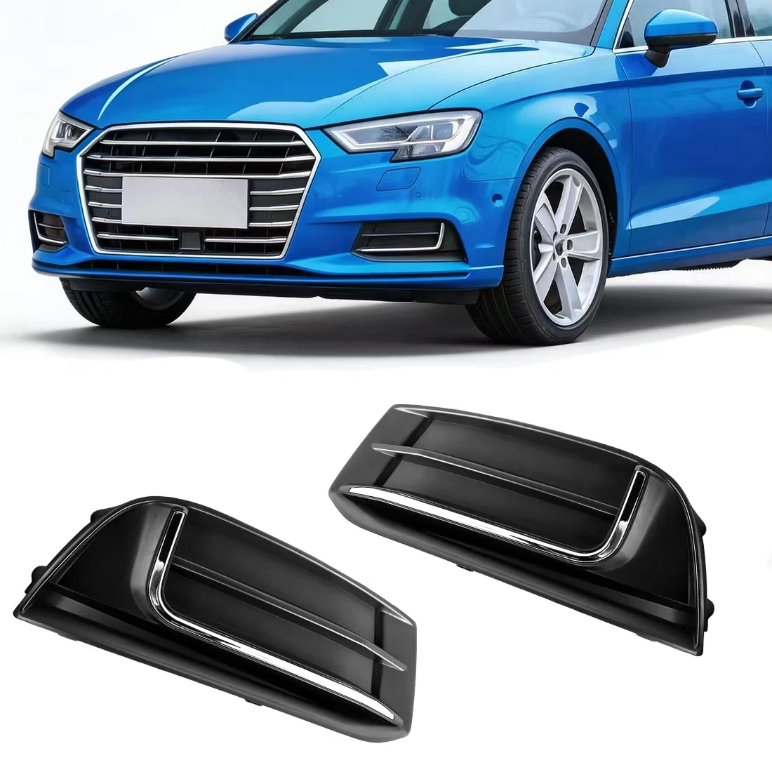

8VD807671A 8VD807672A Fog Light Grille Cover For Audi A3 Hatchback 2017 2018 2019 2020 Front Bumper Fog Lamp Frame Racing Grille