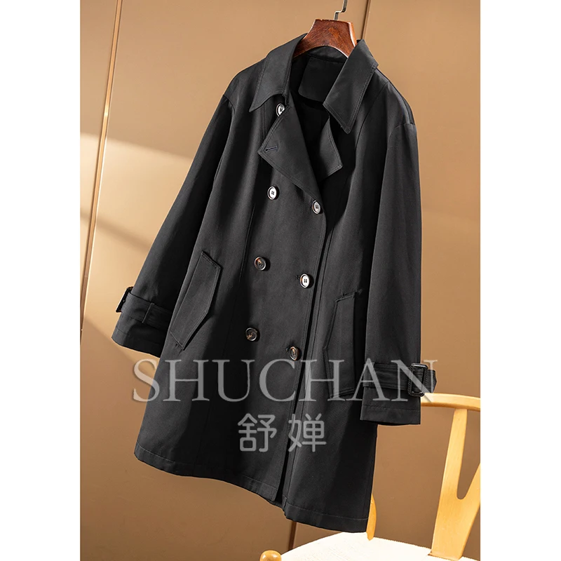 classic wear 10,000 years, British G early autumn classic double-breasted waist medium and long trench coat women