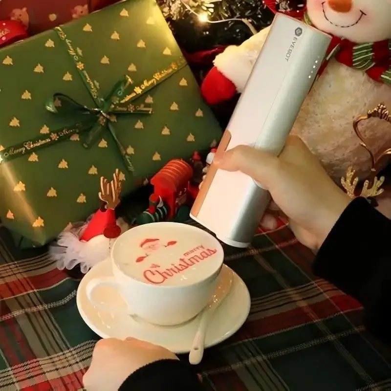 

Logo Pattern Inkjet Printer EVEBOT for Bakery Coffee Shop Pubs Handheld Printers HD Printing On Food With Positioning Plate