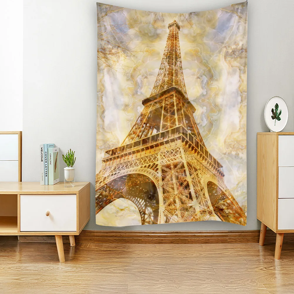 

Eiffel Tower retro background tapestry wall hanging home wall decoration background cloth dormitory living room office tapestry