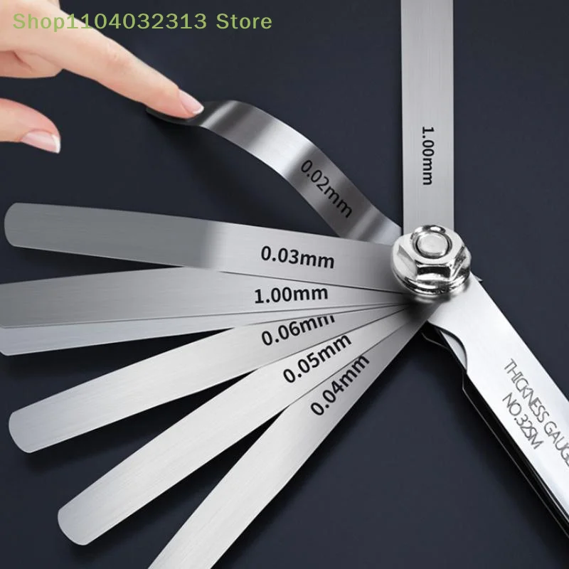 petite32Pcs/set Portable Durable Stainless Steel Feeler Gauge  Gauge Rangefinder Feeler Gauge Various Specifications Arc
