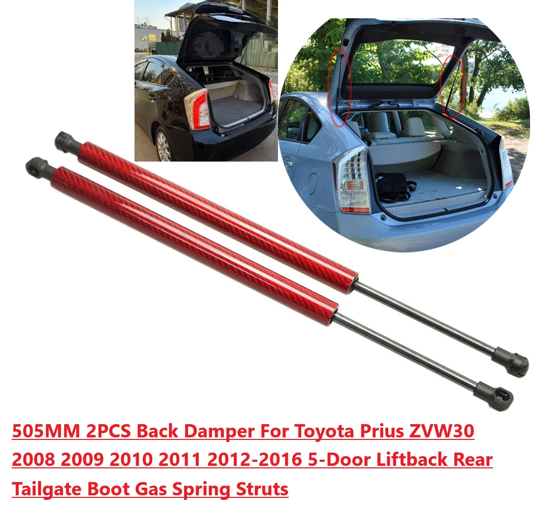 

2PCS 505MM Back Damper For Toyota XW30 Prius ZVW30 MK3 2008-2016 Liftback Rear Tailgate Boot Gas Spring Struts Prop Lift Support