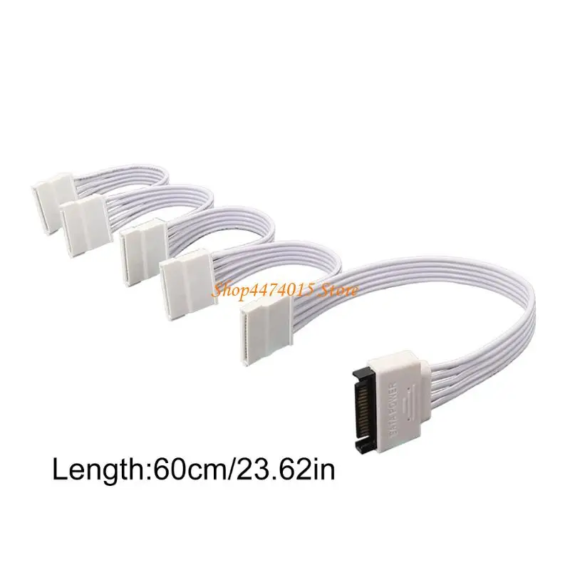 K1AA 15pin Satas Male إلى 5 كابل تمديد الطاقة الإناث لمحرك أقراص SSDS HDD
