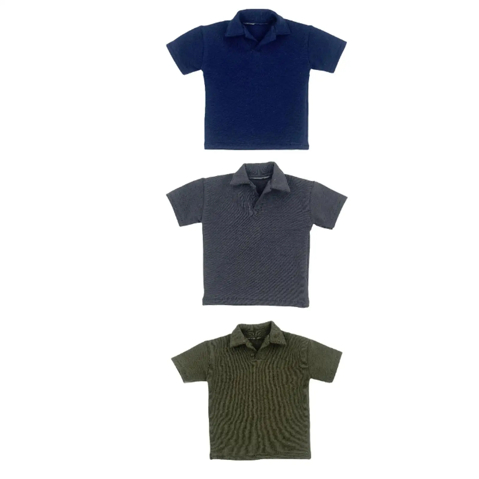 Männliches Revers-T-Shirt im Maßstab 1:6 für 12-Zoll-Figuren, Puppenbekleidung