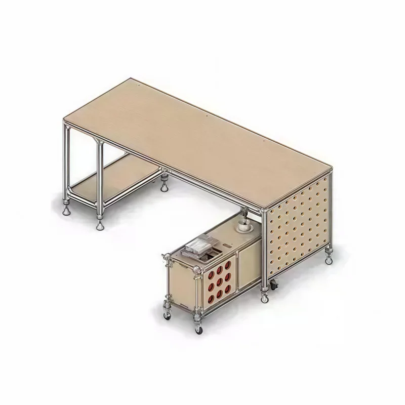 

Nordic aluminum profile birch office computer desk studio writing desk small apartment bedroom