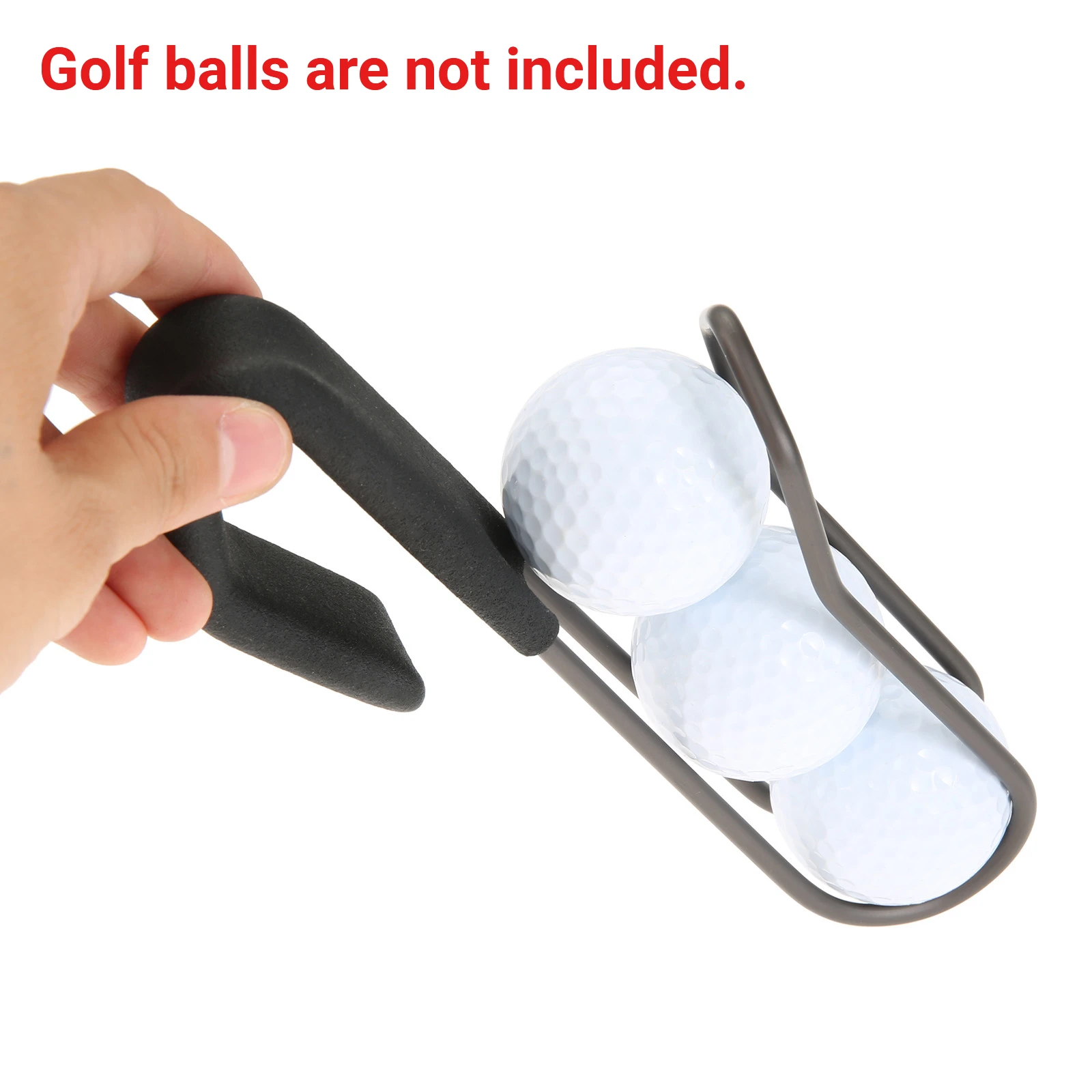 1 قطعة حامل كرة جولف أسود الصلب + PP الإسفنج الصلب المسار الإطار حامل كرة جولف لحقيبة يمكن أن تحمل 3 كرات هدايا الغولف 7x1.5x1.65in #6