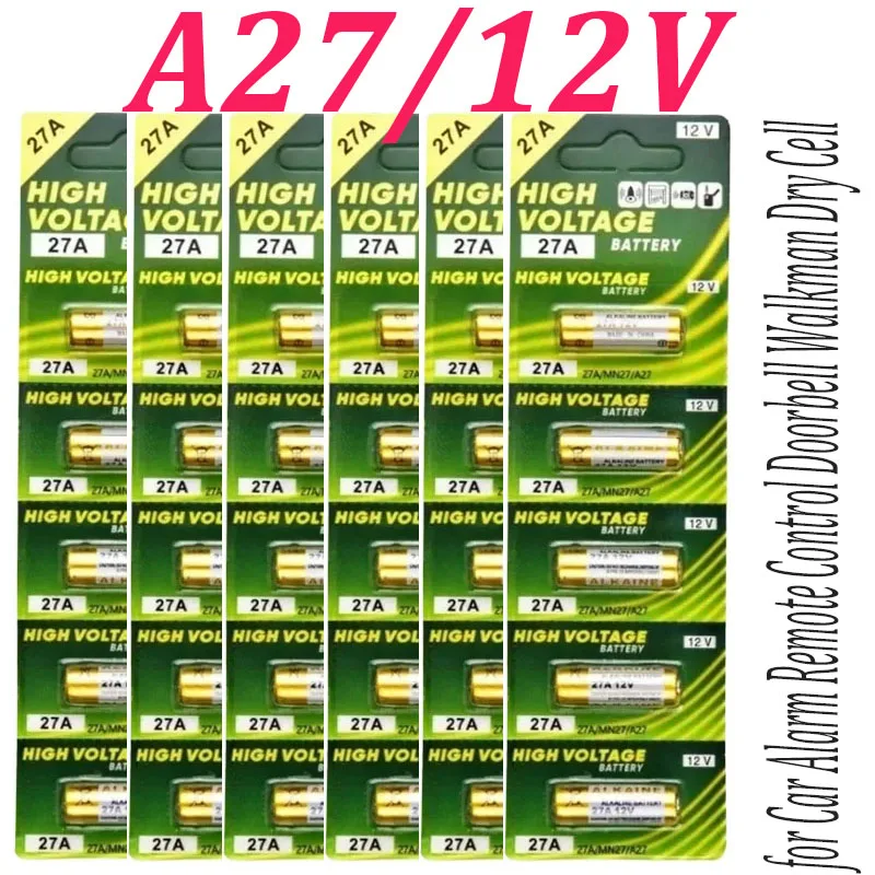 5-30PCS 27A 12V A27 Alkaline Battery for Car Alarm Remote Control Doorbell Walkman Dry Cell G27A MN27 MS27 GP27A L828 V27GA R27A