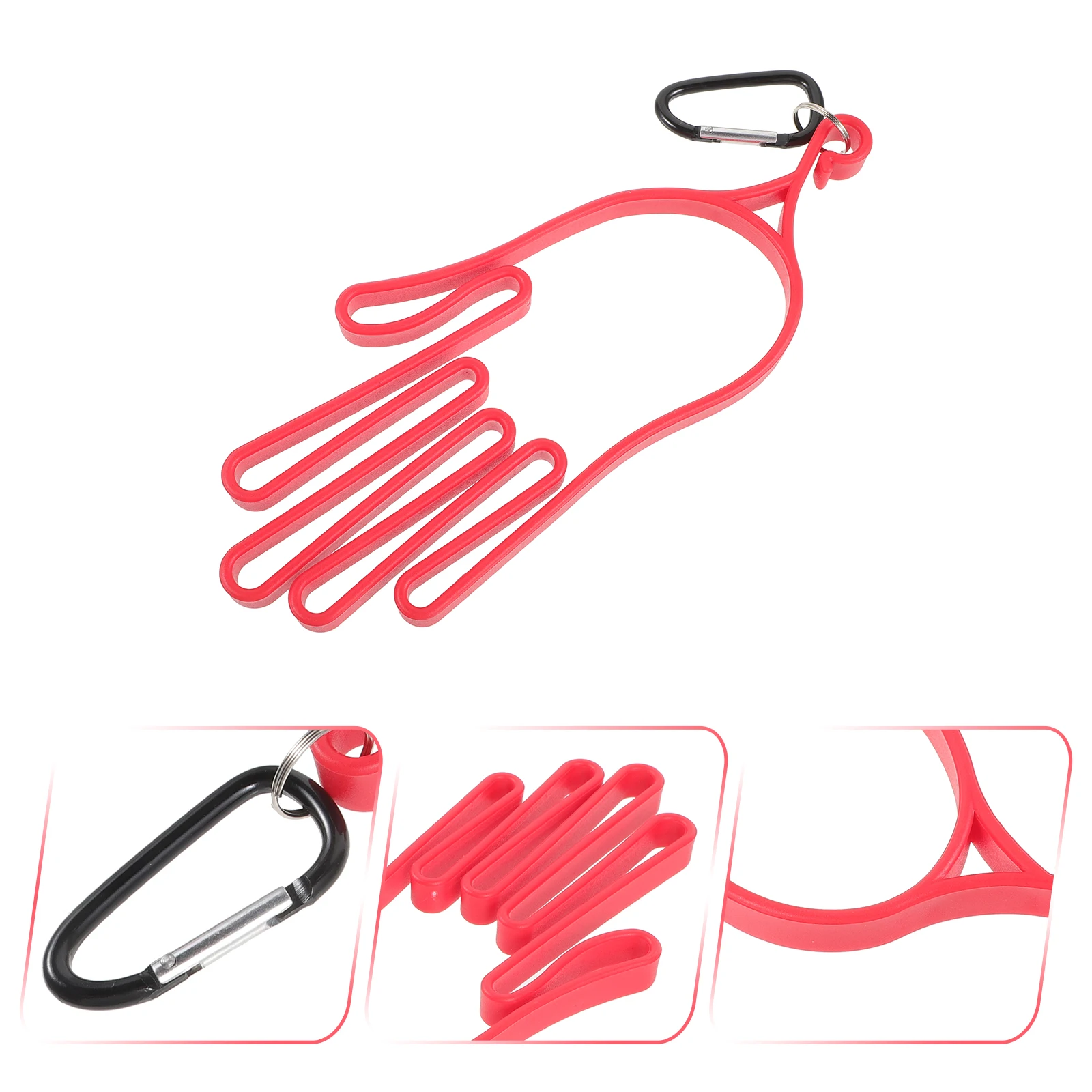 

2pcs Golf Glove Holders Plastic Hanging Gloves Support Brackets For All Sizes Durable Palm Shape With Buckle Clip Golf Bags