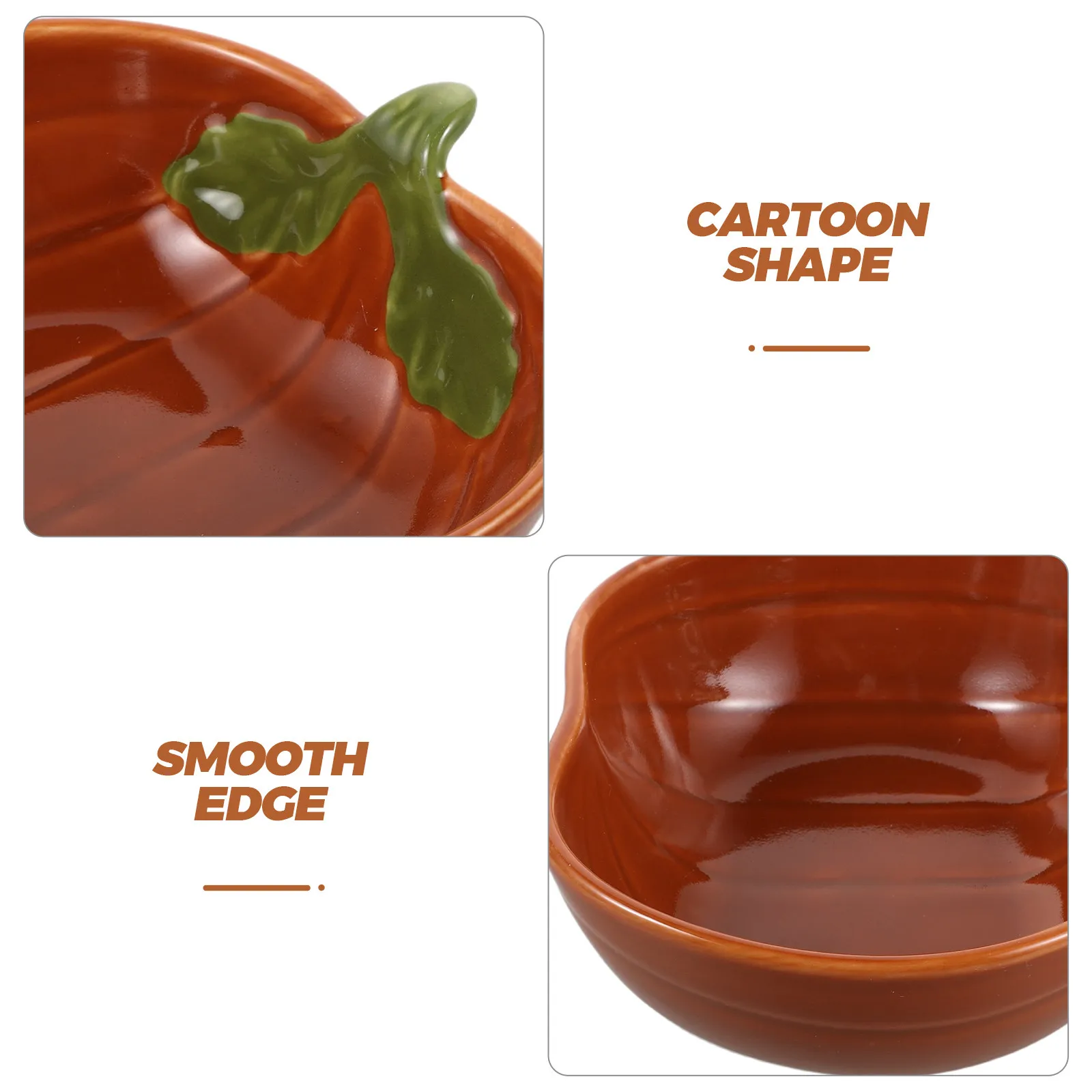 Pumpkin Shaped Ceramic Bowls Orange 350Ml Creative Pumpkin Ceramic Ramekins Small Fall Dessert Salad Soup Candy Serving Bowl