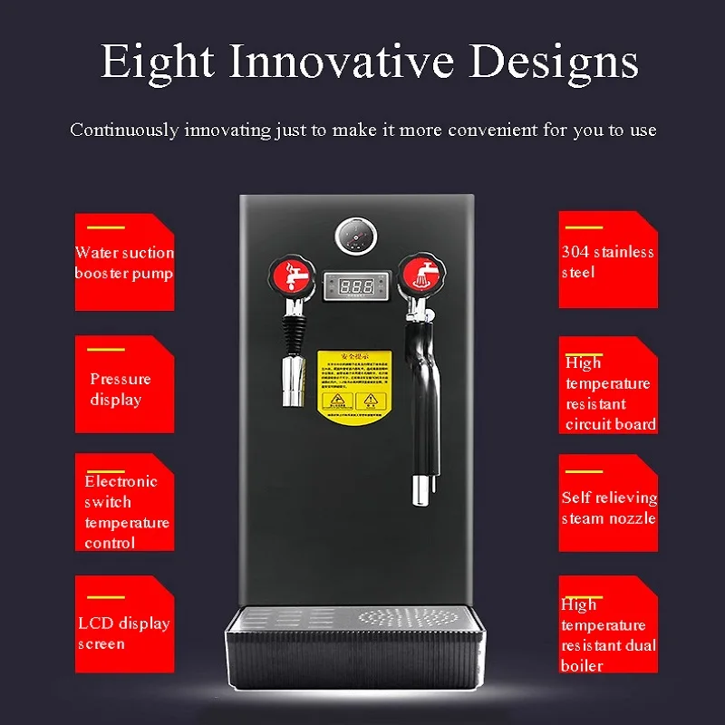 Dampfmilchaufschäumer mit fester Temperatur, multifunktionale vollautomatische Heizdampfmaschine für Milchteeladen