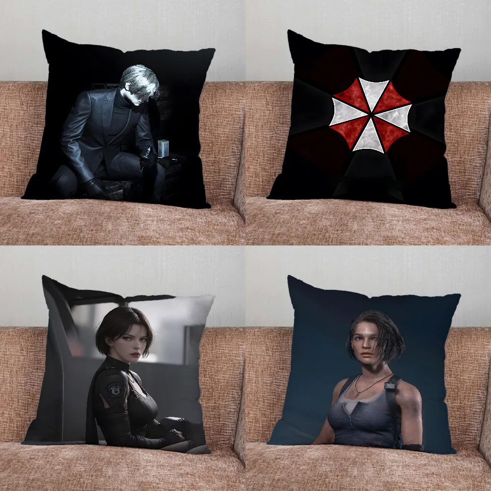 

R-Resident E-Evil Pillow Case For Home Bedroom Car Office Decoration Living Room Sofa Cushion Cover Suitable