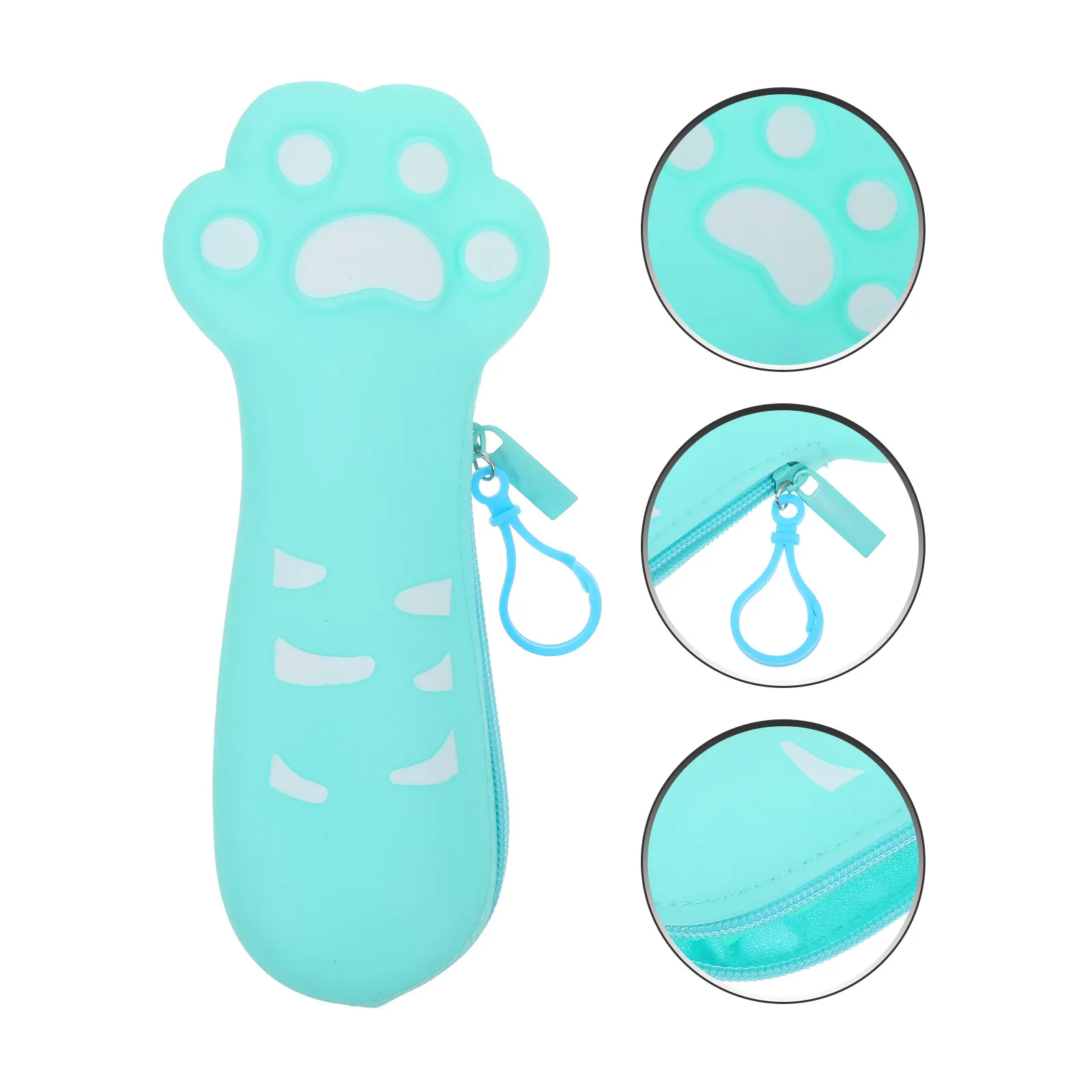 Small Silicone Cat Paw Pencil Case Cute Compact Organizer for School Office Travel Stationery Pouch Cute Pencil Case