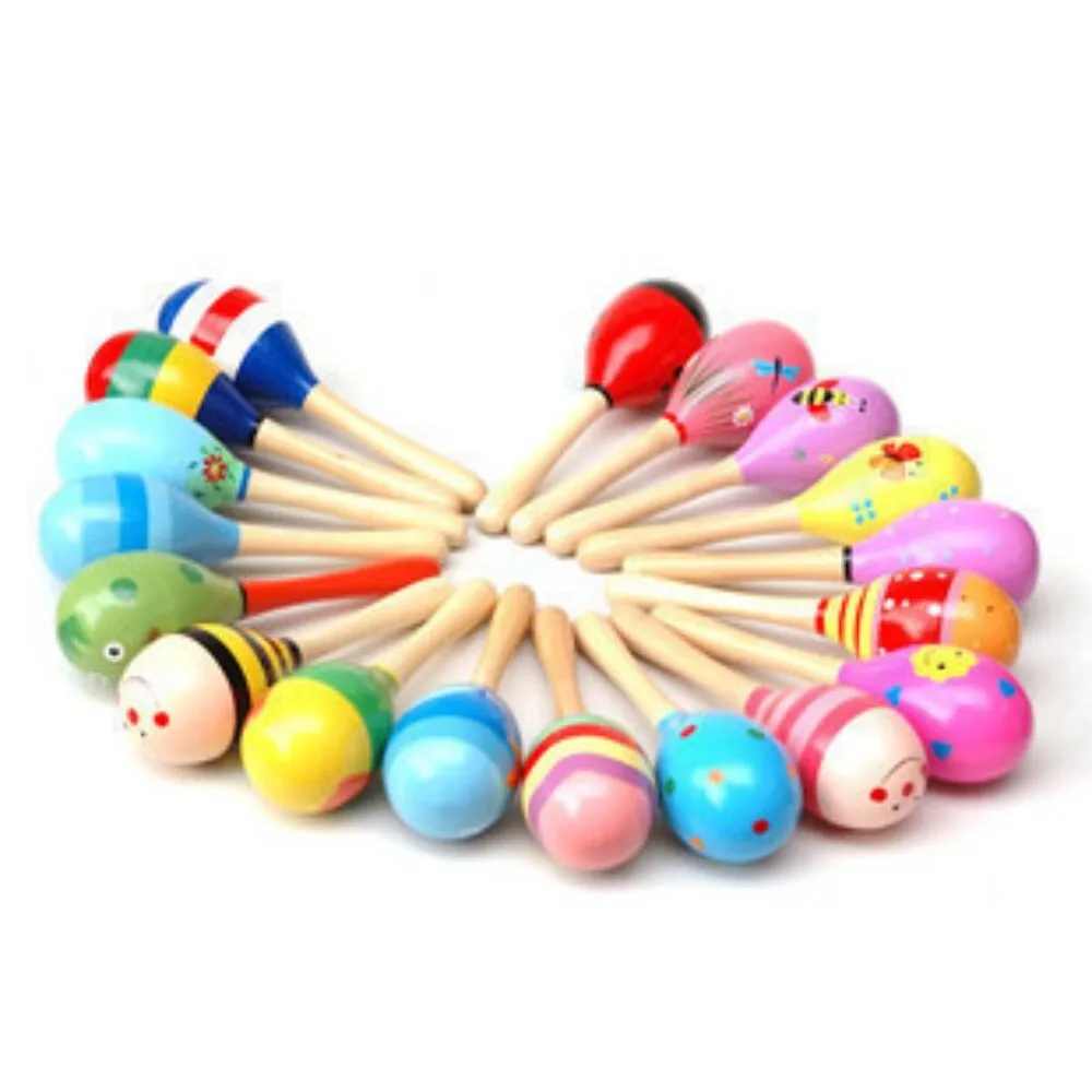 Wooden Small Hammer Toy for Babies 0 3 Years Practice Grasping Skills with Cartoon Sand Ball Rattle Developmental Activity