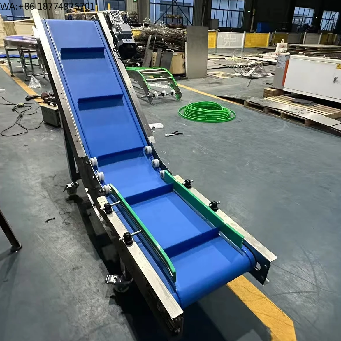 Belt Lifting Conveyors Guardrail Custom Inclined Conveyor Food Grade Automatic Lifting Conveyor System Belt Pullresistant Design