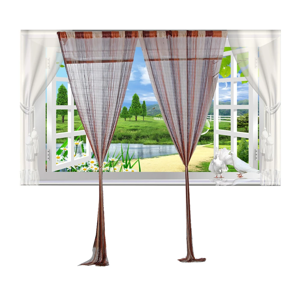 

100X200Cm String Curtain For Living Room Bedroom Door Decorative Thread Curtains Fashionable Window Doorway Room Divider