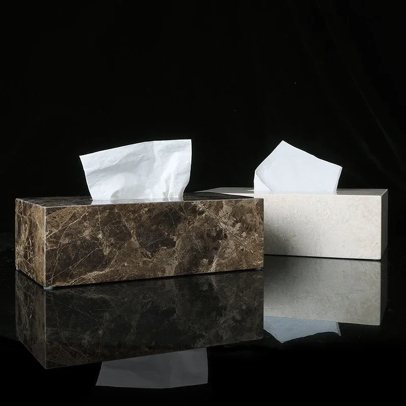 Natural Marble Napkin Tissue Box Holder Luxury Toilet Paper Holder Bathroom Accessories Sets