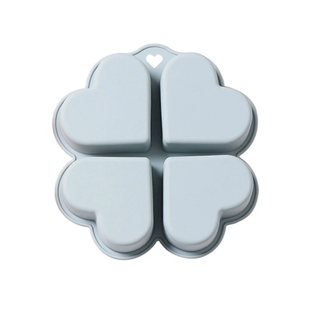 

1Pcs Heart Shape Cake Mould 4 Cavity Silicone Mold Nonstick Flexible Baking Tool for Pudding Mousse Jelly Fruit Pie Soap