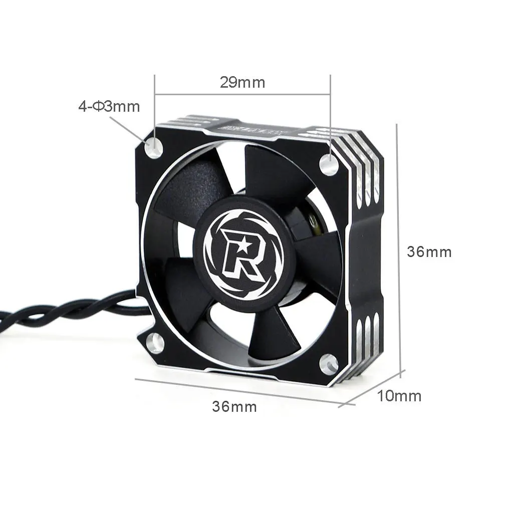 Surpasshobby Rocket-RC 25mm 30mm 35mm 40mm 50mm Metall Lüfter für RC Auto Motor ESC Wärmeableitung Silber Schwarz – Detail 8