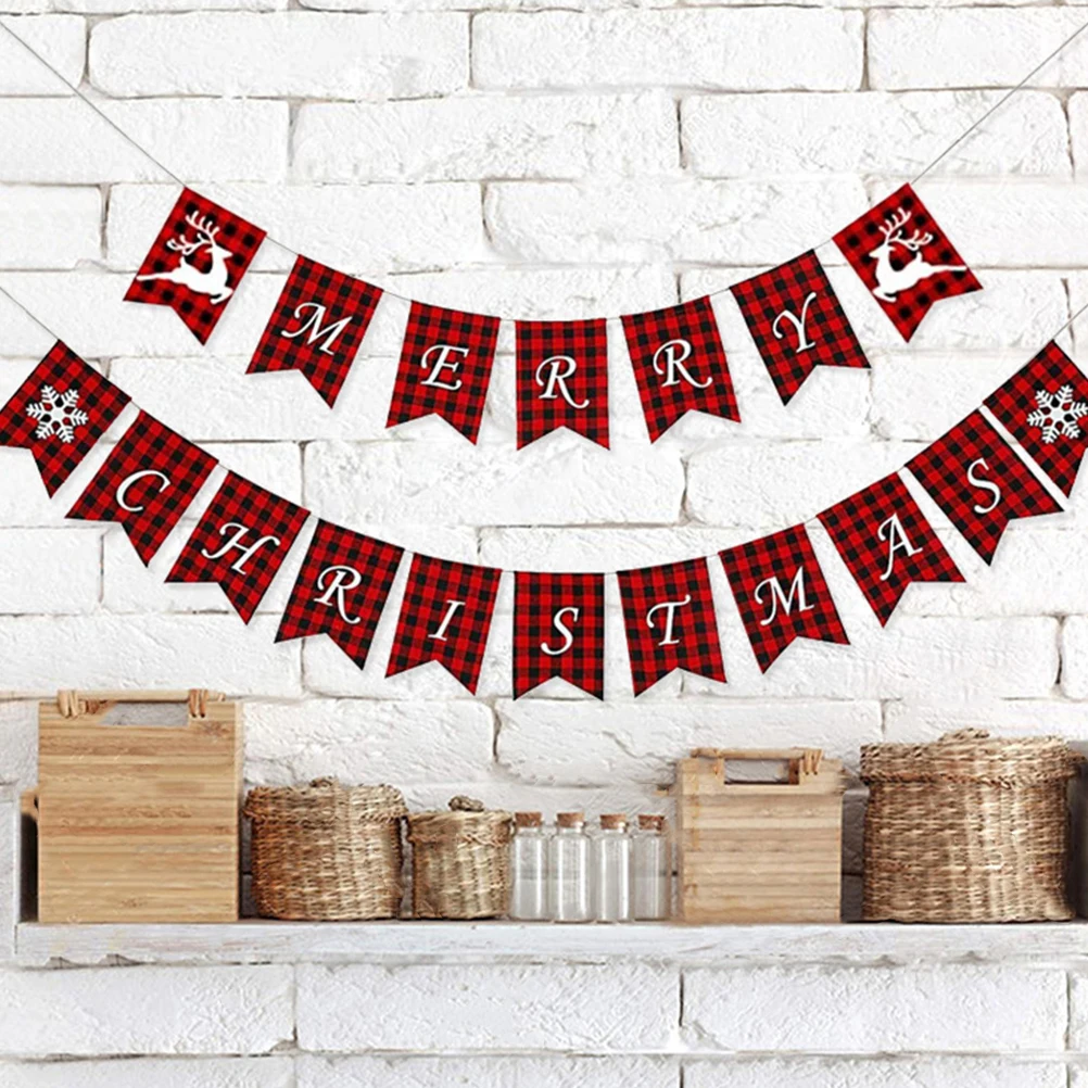 

Christmas Decorative Banners Festive Flags for Party Wall nament Supplies Banner Lattice Christmas String Decorative Fishtail