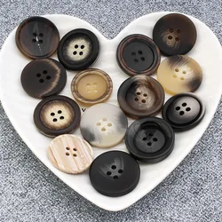 5-10pcs Vintage Resin Buttons for Men Women Coat Windbreaker Suit Sweater Decor Large Four-eye Round Button Sewing Accessories