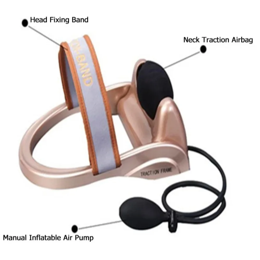 Relax Filled Air Neck Massager Vertebra Orthopedic Stretch Cervical Tractor Pillow Kneading Squeeze Traction Posture Pump Home