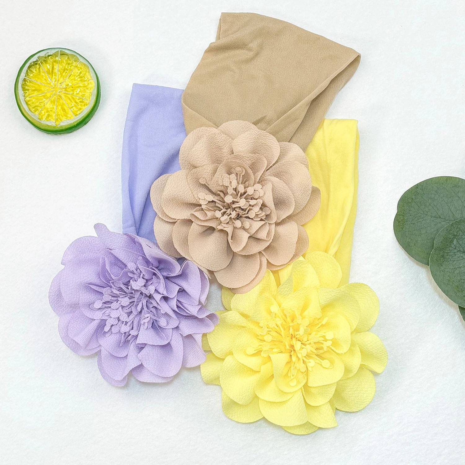 1PC Chiffon Flower Headbands Baby Girls Elastic Nylon Headbands for Baby Newborn Girls Floral Hairbands Party Hair Accessories