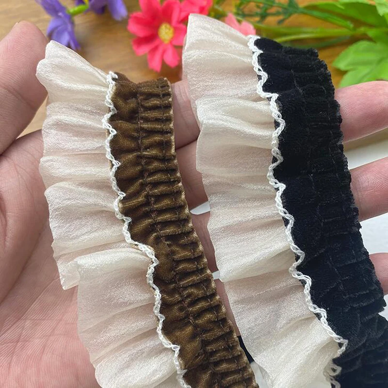 

50 Yards 40MM Bilayer Fold Crumple Lace Bows Ribbon DIY Handmade Materials Crafts Gift Wrapping Handmade Accessories Gift Wrappi