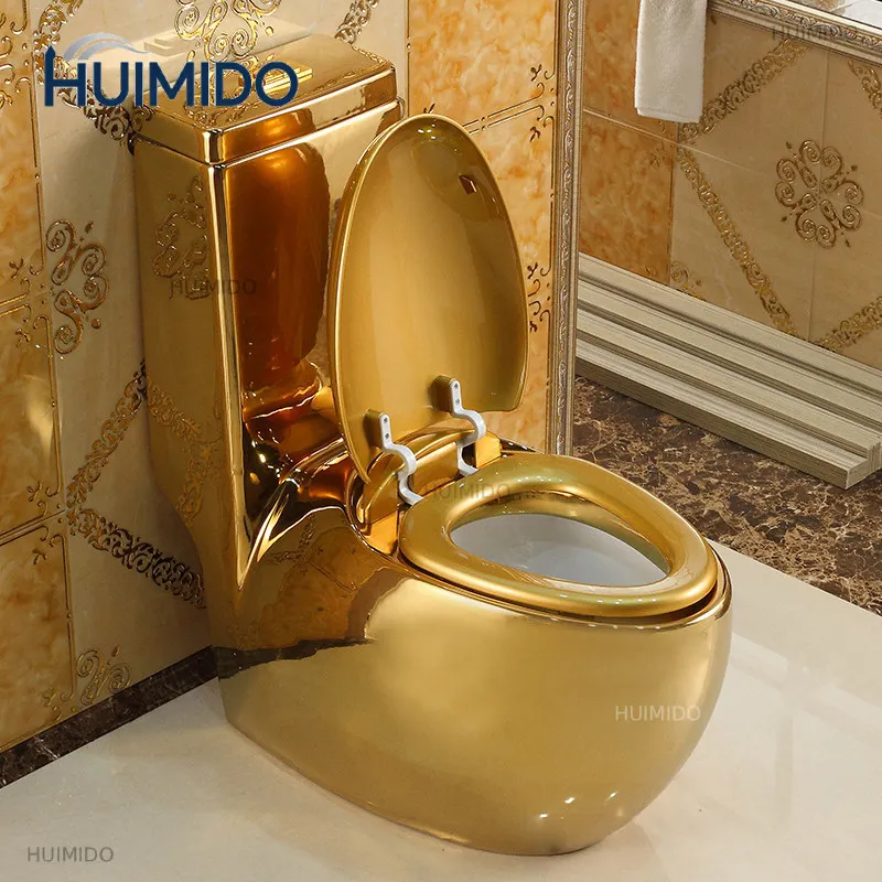 European-style golden egg-shaped toilet household creative water-saving deodorant siphon toilet color toilet