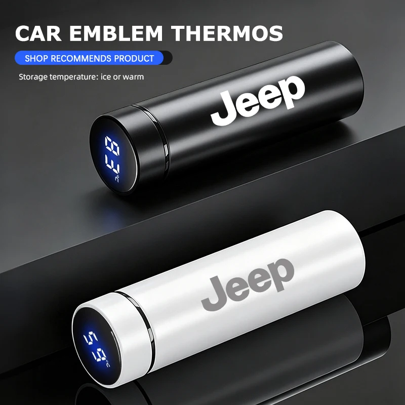 

Car Interior Smart LCD Display Insulated Cup Auto Accessorie For Jeep Renegade Compass Grand Cherokee Wrangler jk Gladiator