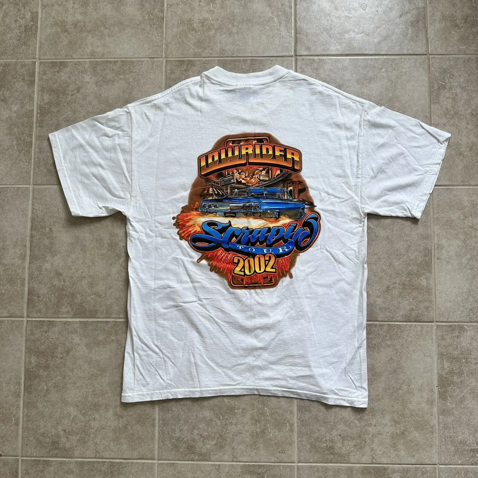 Vintage Lowrider T Shirt Cruizin Low Scrapin Tour Y2K Men Äôs Large