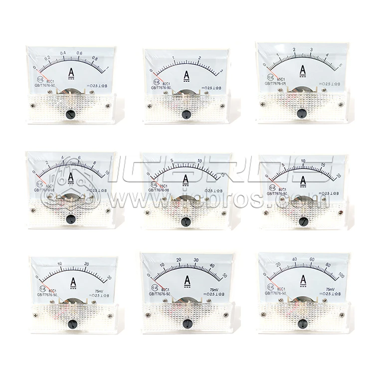 1set 85C1 + Diverter Pointer DC Ammeter 10A 15A 20A 30A 50A 75A 100A 200A 85C1