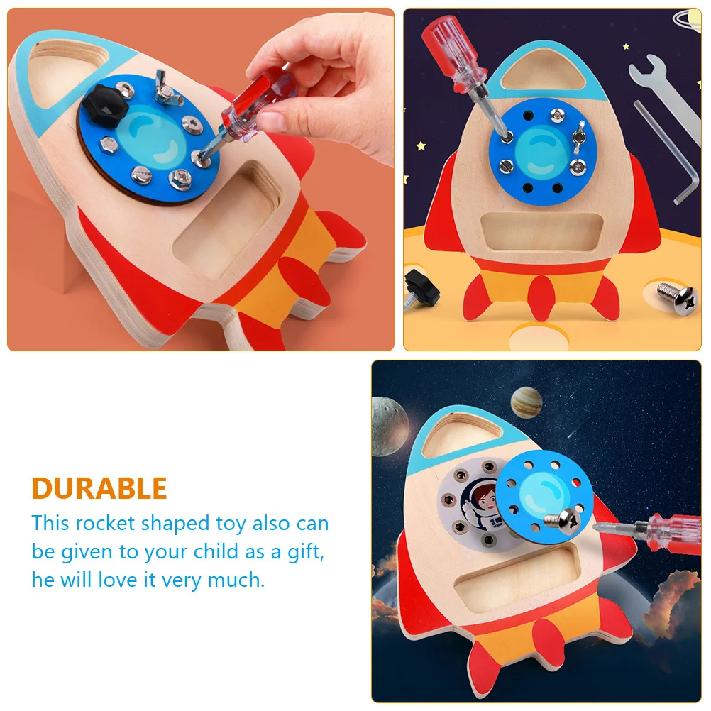 1 conjunto reutilizável ocupado placa de madeira diy aprendizagem crianças educacional foguete quebra-cabeça crianças fornecimento interativo prático criatividade