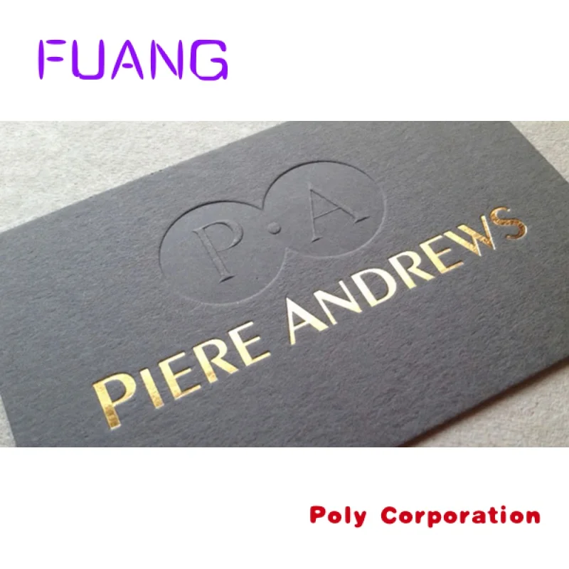 Custom  Custom Metal Gold Foil Black Matt Business Card with Logo
