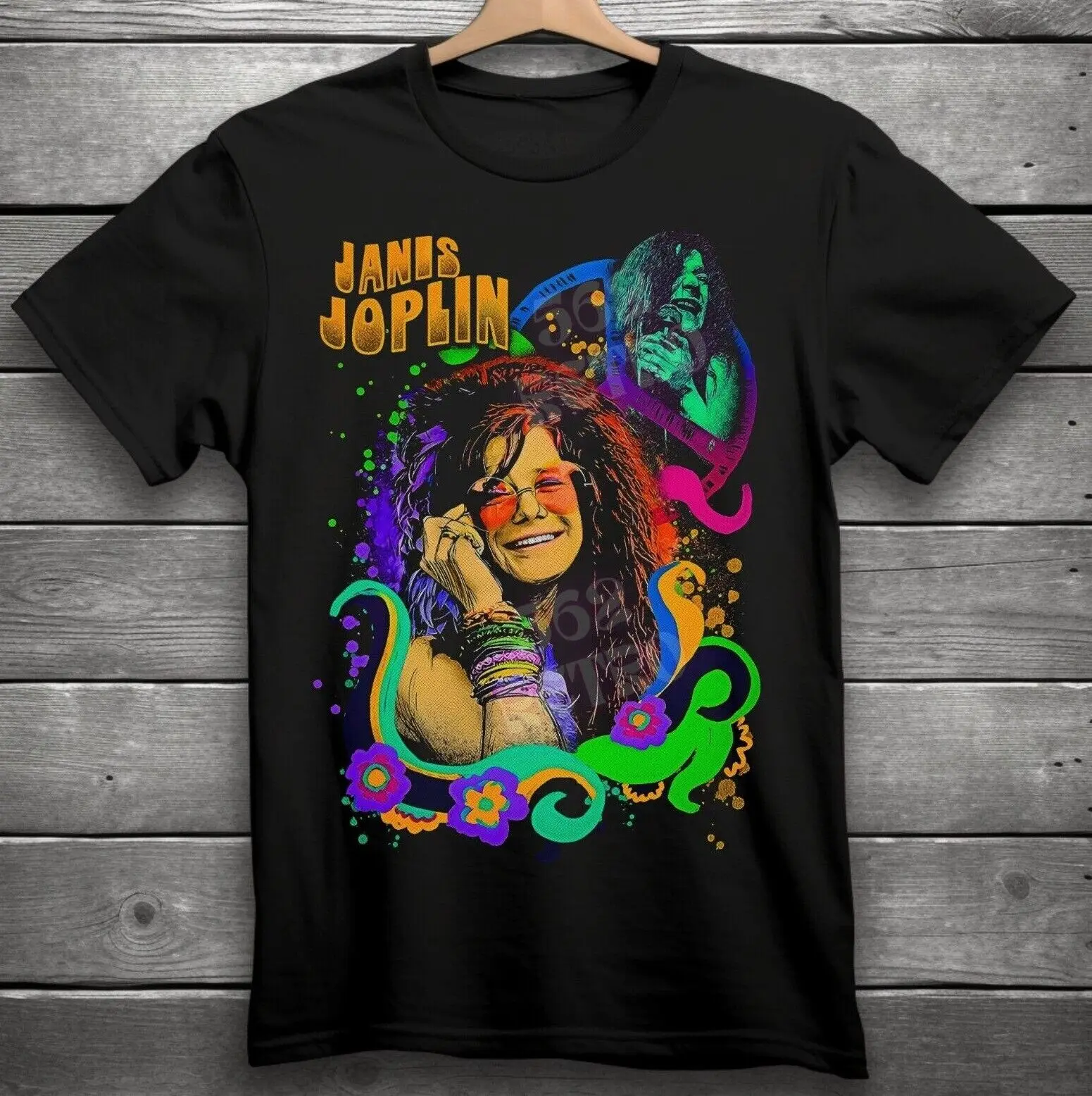 Janis Joplin Classic Rock Band T-Shirt Black S-3XL