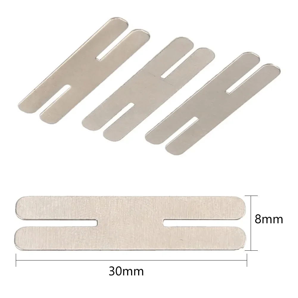 عالية الجودة النيكل قطاع النيكل شرائط 100 قطعة 30*8 مللي متر جودة عالية عالية الشد التوتر النيكل مطلي الصلب الفضة