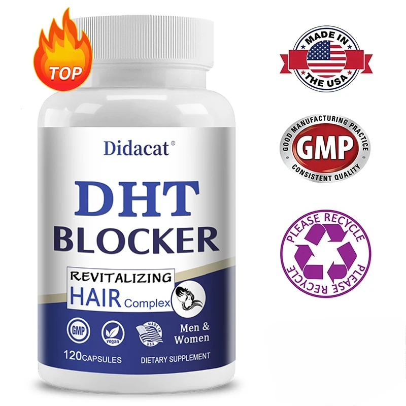 Saw Palmetto Biotin Capsules DHT Blocker - for Hair, Nails and Skin Health, Hair Growth Supplement Non-GMO