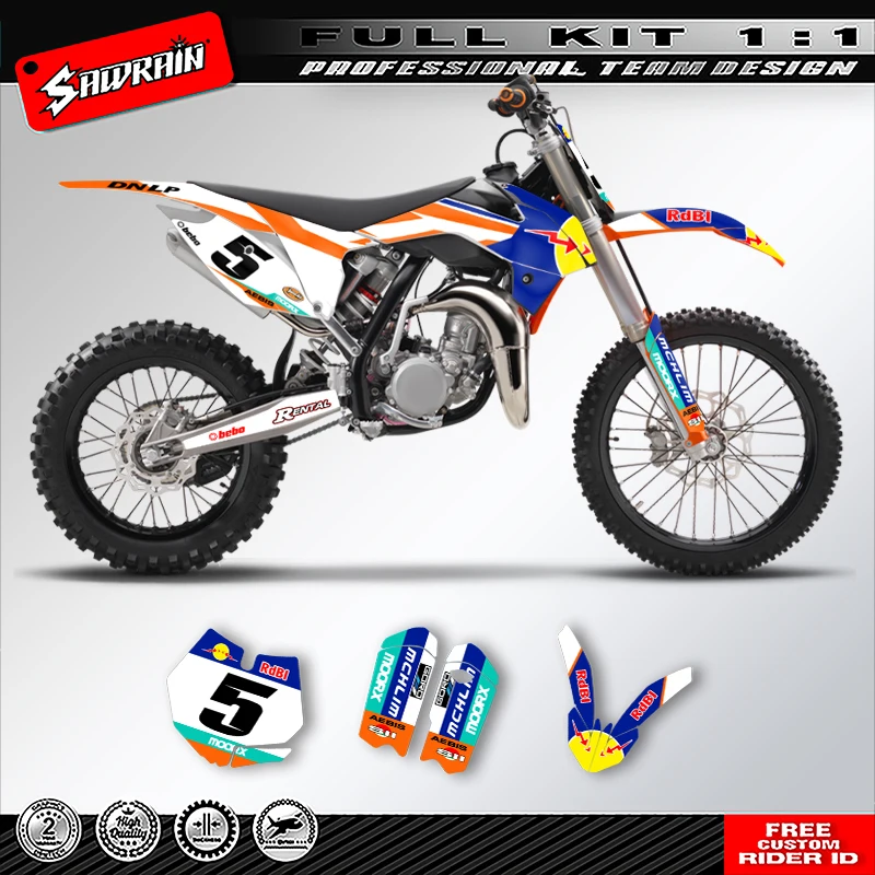 

Sawrain Custom Team мотоциклетная графика фоновые наклейки комплект наклеек для KTM SX85 2013 2014 2015 2016 2017 002