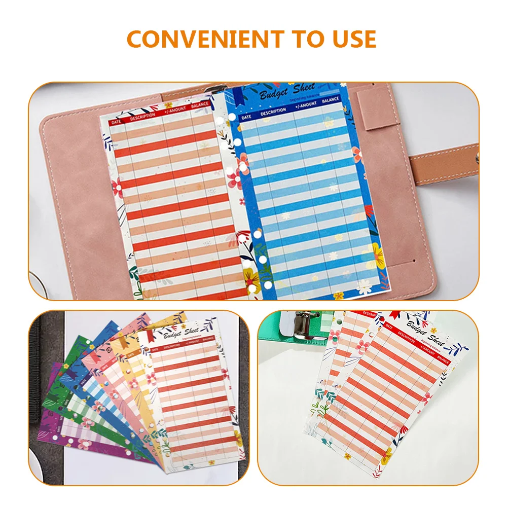 

36 Sheets Consumer Card Money Budget Office Supplies Binder Colorful Budgeting Tools Cash for