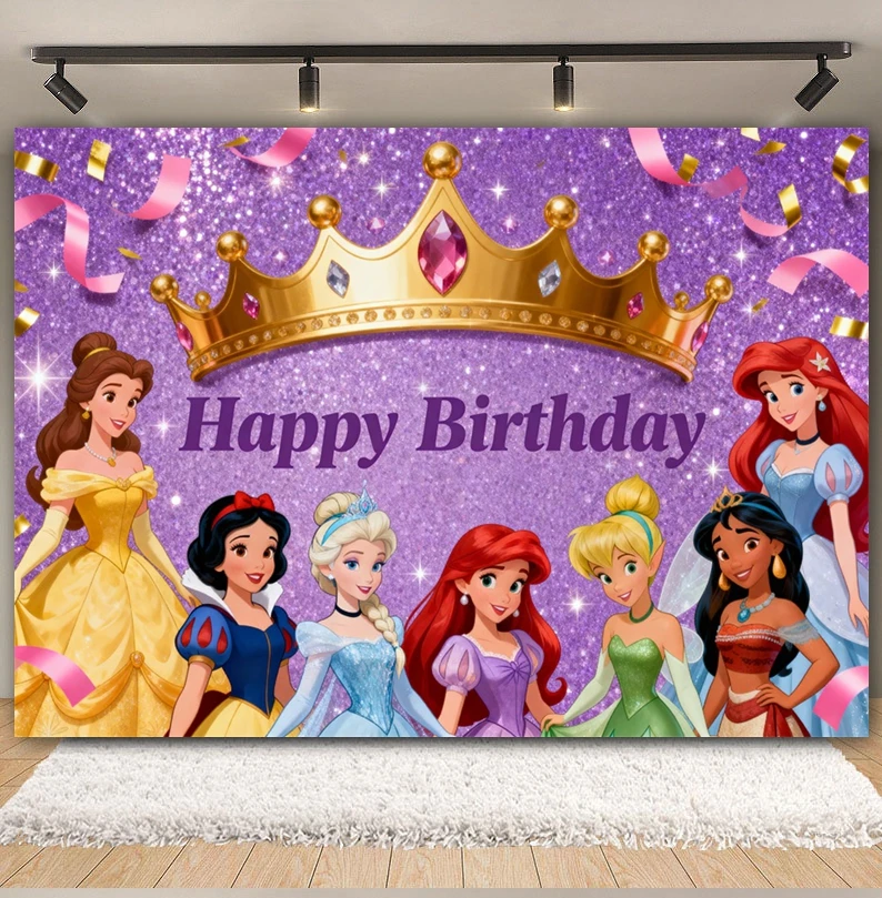 Happy Birthday Party Photography Backdrop Fairy Princess Castle Rainbow Floral Baby Shower Kids Girls Birthday Custom Background