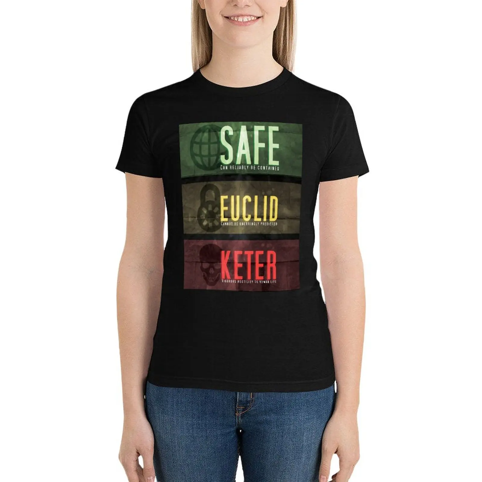 SCP - Threat Levels T-Shirt summer top graphics spring clothes Women 2024